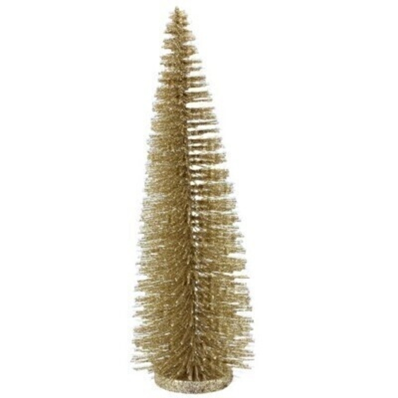 Gold Glitter Bristle Tree Gisela Graham This gold glitter bristle tree by designer Gisela Graham will make a lovely addition to your Christmas decorations. This Christmas ornament will delight for years to come. It will compliment any home and will bring Christmas cheer to children at Christmas time year after year. Remember Booker Flowers and Gifts for Gisela Graham Christmas Decorations.